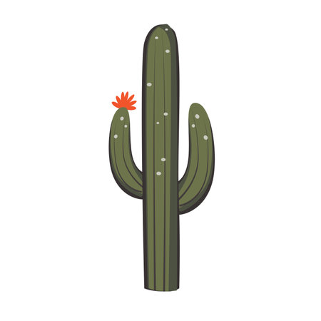 Cactus tree in cartoon flat style vector illustrationのイラスト素材