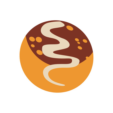 Takoyaki or japanese octopus ball vector illustration, isolated on white backgroundのイラスト素材