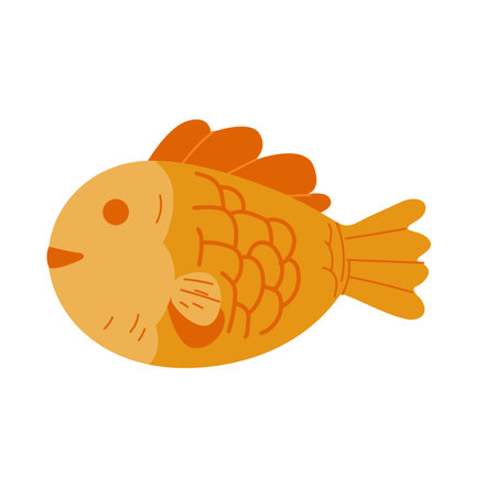 Taiyaki japanese food vector illustration, bungeoppang Korean fish cake isolated on white backgroundのイラスト素材