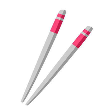 A pair of food chopsticks, flat design vector illustrationのイラスト素材