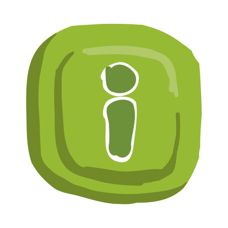 Information or info button in cartoon doodle style, mobile app  asset, game ui buttonのイラスト素材