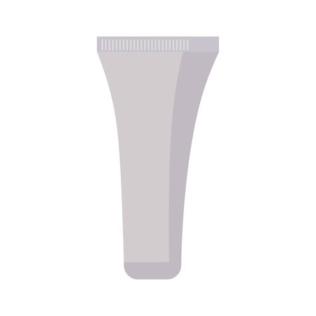 Facial cleanser tube vector image, make up tube bottle icon flat illustration, plastic tube for cosmetic or skincare product, cream gel packagingのイラスト素材