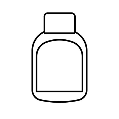 Plastic bottle line icon vector illustration, skincare or healthcare packaging bottles line artのイラスト素材