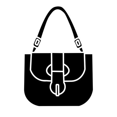 Women sling bag silhouette, female shoulder bag vector illustration, woman fashion accessoriesのイラスト素材