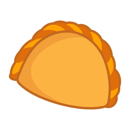 Curry puff vector image, empanada flat icon, kue pastel illustration, empanadas clip art, meat pies clipart, jamaican beef pattiesのイラスト素材