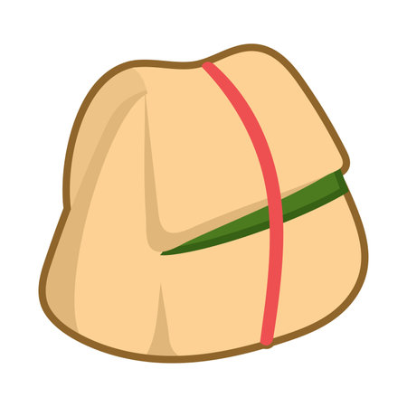 Nasi bungkus kertas minyak vector illustration, wrap rice clip art image, nasi kucing or nasi bungkus icon, indonesian takeaway food cartoonのイラスト素材