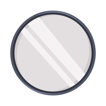 Mirror clip art, circle mirror flat icon design vector illustration, clip art mirror, black round mirror frameのイラスト素材