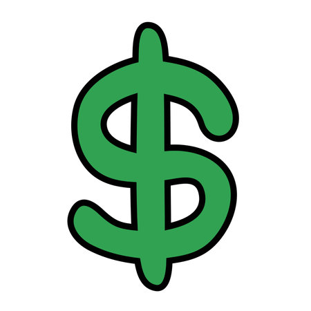 Dollar sign vector, dollar sign clip art, green dollar currency symbol, US dollar money currency signのイラスト素材