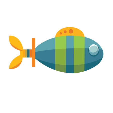 Cute cartoon submarine vector, underwater boat illustration, underwater ship clipart, submarine clip art, clip art submarineのイラスト素材