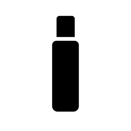 Black cosmetic bottle silhouette vector. Skincare bottle silhouettes. Ideal for beauty, skincare, and product packaging design projects.のイラスト素材
