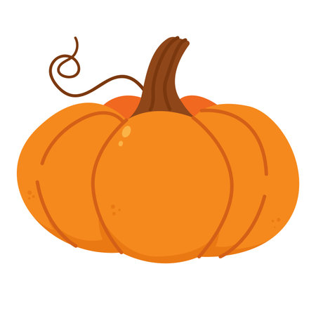 Pumpkin clip art. Orange pumpkin vector illustration, isolated on white background. Fall pumpkins clip artのイラスト素材
