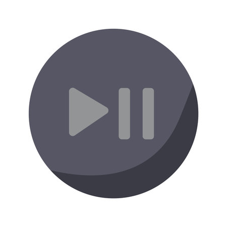 Play and pause button icon, play or pause video icon, media player button, circle shape playback...
