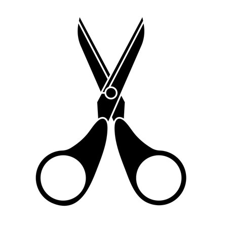 Scissors icon vector, black and white, scissors clip art, scissors vector image, clip art scissors, simple scissor tool silhouette, hand tools icon designのイラスト素材