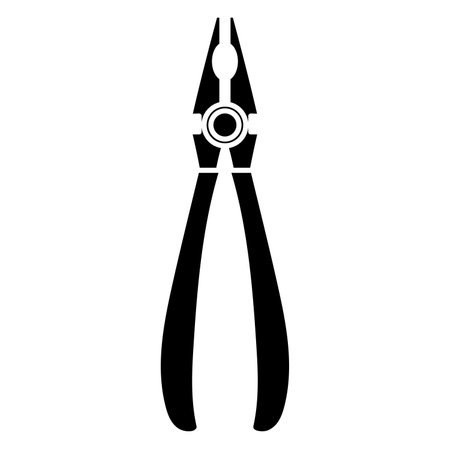 Plier icon vector, black and white, pliers clip art, clip art pliers, simple pliers tool silhouette, hand tools icon designのイラスト素材