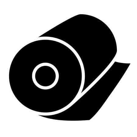 Tissue roll icon vector, black and white, tissue roll clip art, clip art tissue roll, paper towel icon silhouetteのイラスト素材