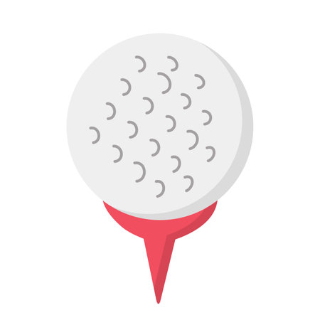 Golf ball vector, vector golf ball, golf ball clip art, golf ball tee clip art, flat design vector illustration, isolated on white backgroundのイラスト素材