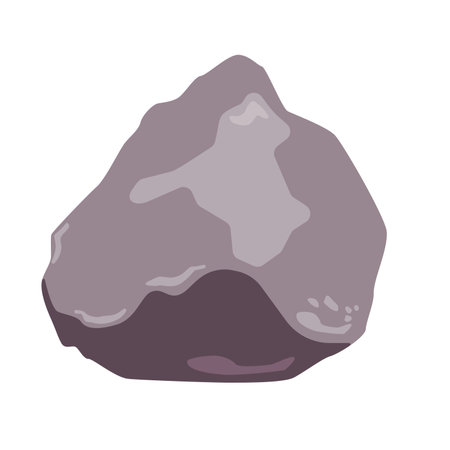 Stone rock vector art, rock clip art , clip art of rocks, cartoon boulders in flat design vector illustration style, isolated on white backgroundのイラスト素材