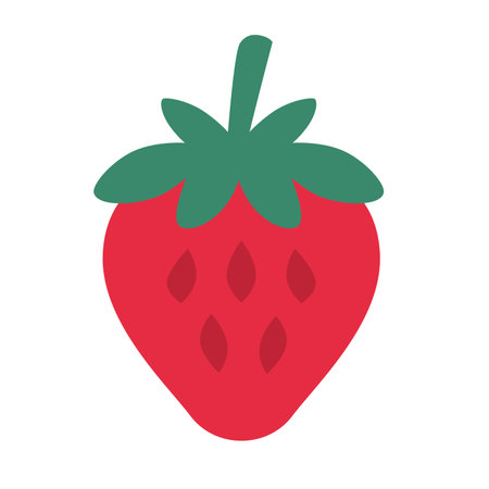 Strawberry vector art, strawberry clip art, strawberries clip art, flat design vector illustration, isolated on white backgroundのイラスト素材