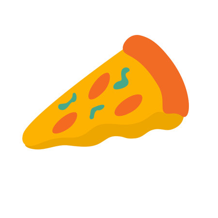 Pizza vector graphics, pizza clip art, pizza slice clip art, clipart pizza slice, flat design vector illustration, isolated on white backgroundのイラスト素材