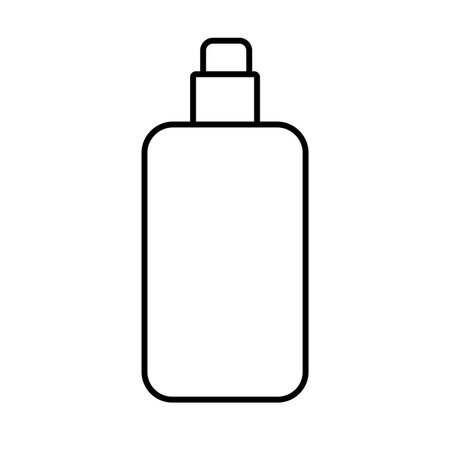 Cosmetic or skincare bottle line icon vector illustration, oil bottle clipart in line art styleのイラスト素材