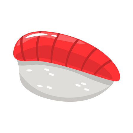 Maguro sushi vector illustration, tuna sushi flat icon, sushi clip artのイラスト素材