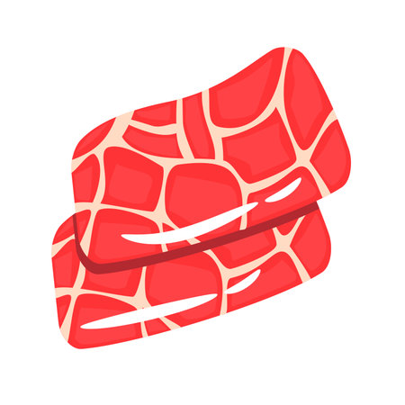Japanese meat vector illustration, meat flat icon, niku clip artのイラスト素材