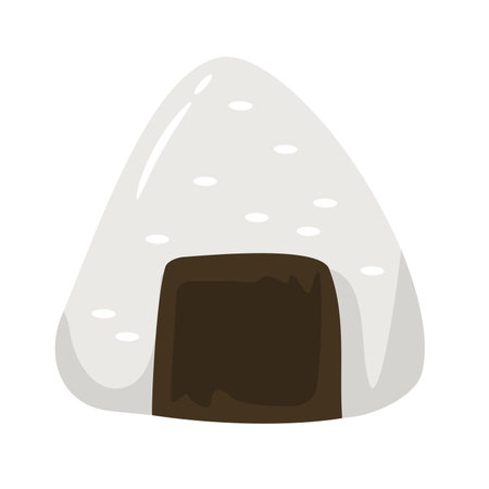 Onigiri vector illustration, japanese rice ball flat icon, onigiri clip artのイラスト素材
