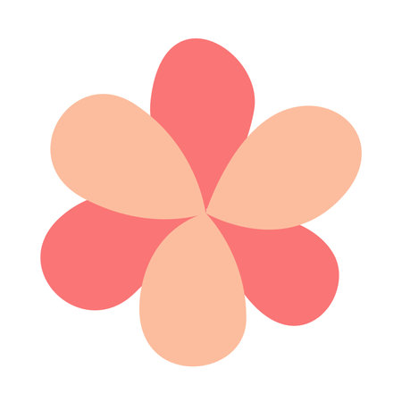 Flower head decoration vector, flat floral design element clip art for nature themesのイラスト素材