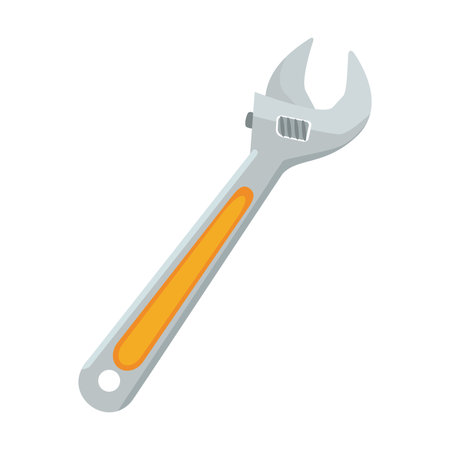 Adjustable wrench vector illustration, hand tool for repair, mechanic, and engineering design. Wrench clip artのイラスト素材