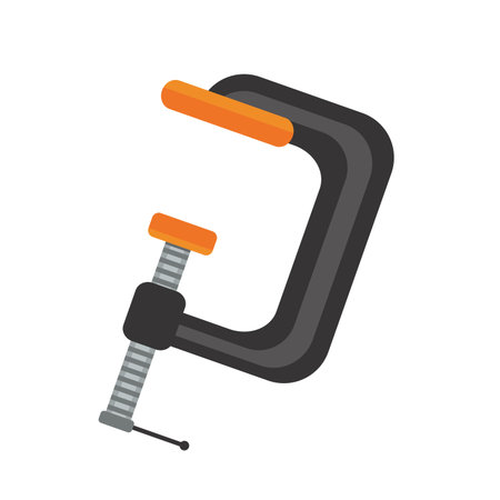 Clamp tool vector clip art for woodworking, holding parts, and construction work design.のイラスト素材