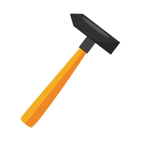 Engineerâs hammer vector illustration, heavy duty hand tool clip art for metalwork and repairのイラスト素材