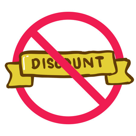 No discount tag banner. Forbidden sale label symbol for promo, coupon, or marketingのイラスト素材
