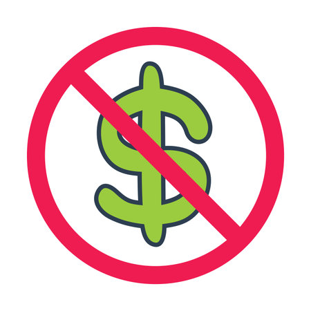 Forbidden sign with dollar icon, dollar prohibited sign, money or finance not allowed symbolのイラスト素材