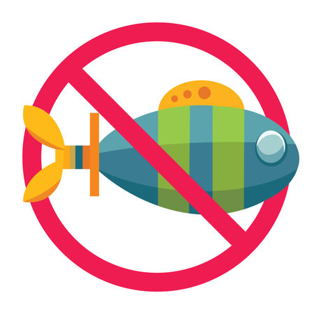 No submarine sign, forbidden submarine sign, pigboat or underwater vessel prohibited symbolのイラスト素材