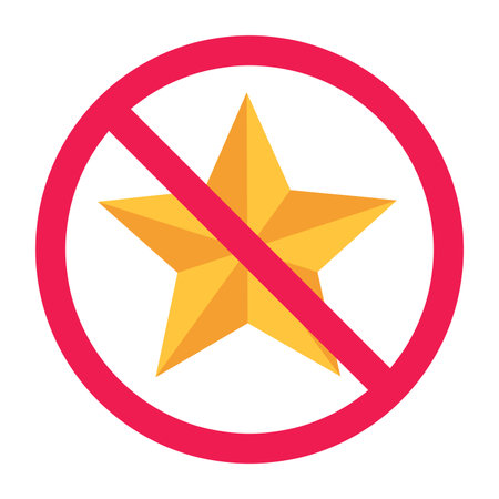 No star sign, no rating star sign, star prohibited symbol, flat vector illustrationのイラスト素材