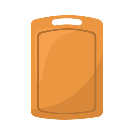 Cutting board vector icon, wooden chopping board vector, kitchen utensil illustration, cutting board clip art, isolated on white backgroundのイラスト素材