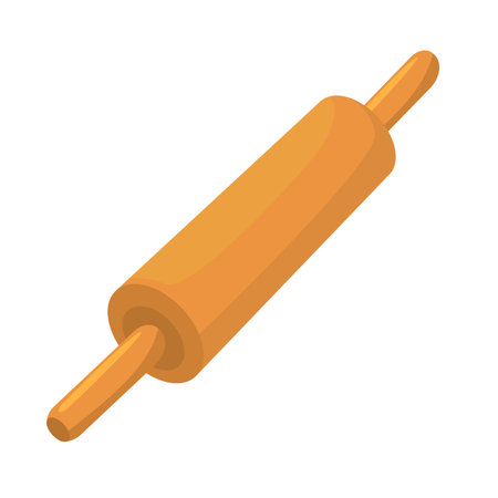 Rolling pin vector icon, kitchen serving utensil illustration, rolling pin clip art, bakery pastry tool flat illustrationのイラスト素材