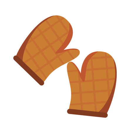 Kitchen gloves clip art, kitchen gloves icon, oven mitt vector, pot holder illustration, potholder clipartのイラスト素材