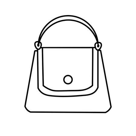 Hand bag vector illustration, handbag vector image in line art style, hand bag clip art, bag clip art, isolated on white backgroundのイラスト素材
