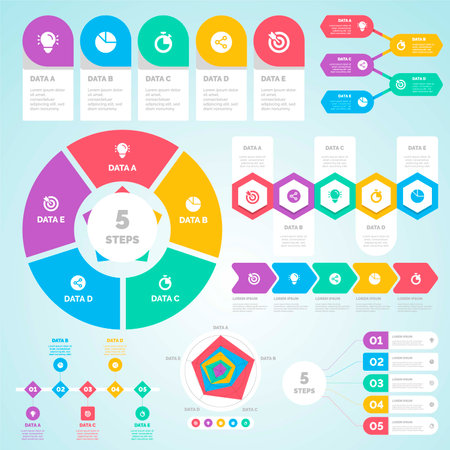 Infographic design elements for your business data with 8 options, parts, steps, timelines or processes. Vector Illustration.のイラスト素材