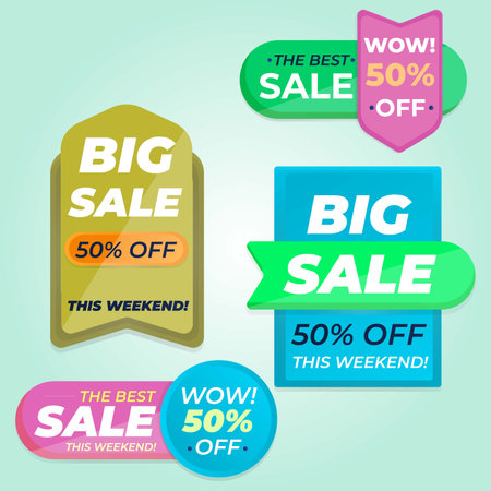 Sale and special offer tags. Big sale. Vector illustration.のイラスト素材