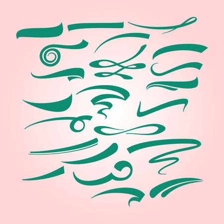 Vector set of hand drawn ribbons for your design. Vector illustration.のイラスト素材