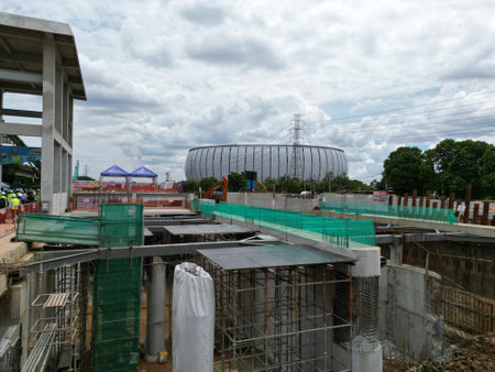 construction site of the new stadium in kuala lumpur, malaysiaの写真素材