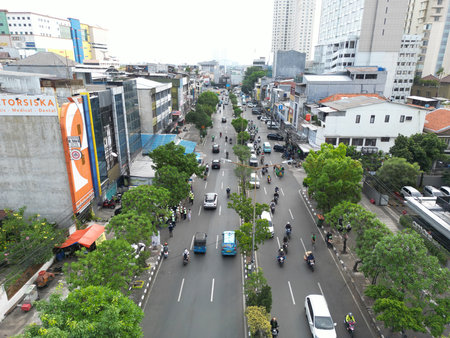 Traffic on the road in indonesiaの写真素材