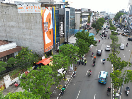 Traffic jam in Bangkok. Bangkok is the capital and the most populous city of Thailand.の写真素材