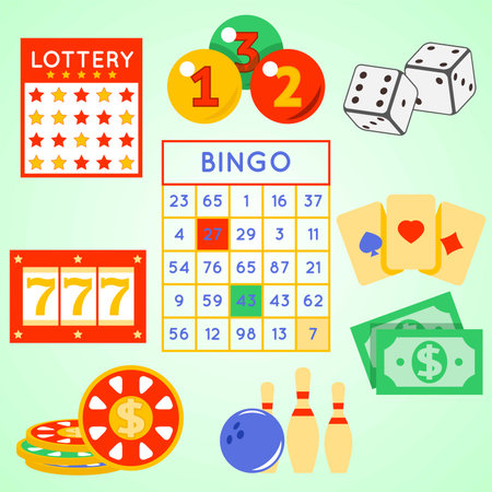 Bingo game. Vector illustration of a board game. Lottery.のイラスト素材