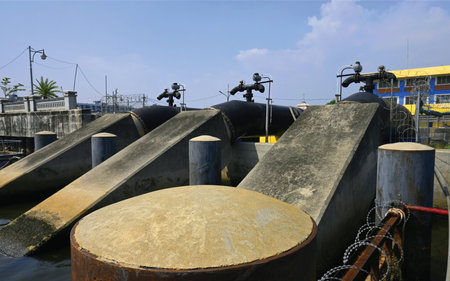 Stainless steel pipe in the water treatmentの写真素材