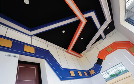 interior of a modern building, architecture and design concept, closeup of photoの写真素材