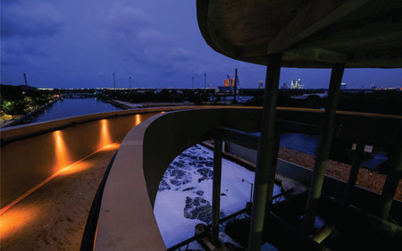 bridge at night, in the cityの写真素材