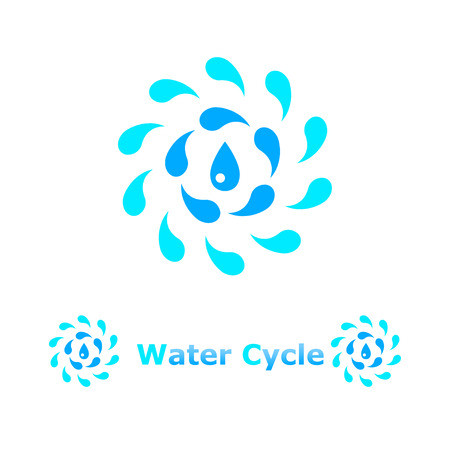 Water cycle concept illustration on white background, 2d, vector, eps 8のイラスト素材